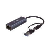ADAPTOR RETEA D-LINK , extern, USB-C, port RJ-45, 2.5 Gbps, adaptor USB-A inclus 