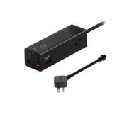INCARCATOR RETEA Baseus PowerCombo Pro Powerstrip, Quick Charge 100W, 3 x AC, 2 x USB Type-C Output 5V/3A, 2 x USB, lungime cablu 1.5m, negru 