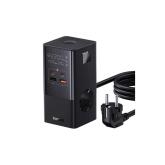 INCARCATOR RETEA Baseus GaN Powerstrip, Quick Charge 100W, 2 x AC, 2 x USB Type-C Output 5V/3A, 2 x USB, lungime cablu 1.5m, negru 