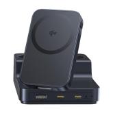 INCARCATOR RETEA Baseus Nomos Powerstrip, QC 67W, 2 x AC, 2xUSB Type-C, 1 x USB, 1 x incarcare wireless magnetica 15W, lungime cablu 1.5m, negru 