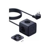 INCARCATOR RETEA Baseus EnerFill FA11 Cube Powerstrip, QC 67W, 3 x AC, 1xUSB Type-C, 1 x USB, lungime cablu 1.5m, negru 