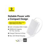 POWER BANK Baseus EnerFill FC51 Bipow2 Pro, 20000mAh, PD 22.5W, 1 x USB; 1 x cablu integrat USB Type-C, 1 x Type-C, digital display pt. status baterie,total 2.4A, alb 
