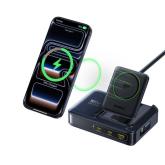 INCARCATOR retea Baseus Nomos NH21 5-in-1, 160W, Qi2 Wireless, 1 x USB, 3 x USB Type-C, cablu retractabil USB Type-C, negru 