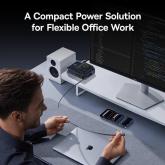 INCARCATOR retea Baseus Nomos NH21 5-in-1, 160W, Qi2 Wireless, 1 x USB, 3 x USB Type-C, cablu retractabil USB Type-C, negru 