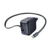 INCARCATOR retea Baseus EnerCore CJ11, Quick Charge 67W, 2 x USB Type-C, cablu USB Type-C retractabil integrat, negru 