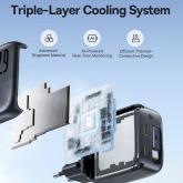 INCARCATOR retea Baseus EnerCore CJ11, Quick Charge 67W, 2 x USB Type-C, cablu USB Type-C retractabil integrat, negru 