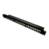 Patch panel 24 porturi, 1U, neechipat, suport de cabluri integrat, black - EMTEX, 