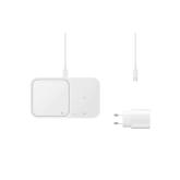 Wireless Charger Duo 15W Super Fast Wireless Charge; Travel Adapter 25W Super Fast Charge; USB-C to USB-C Cable, 1m; White 