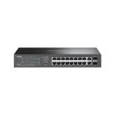 Omada 20-Port Switch ES220GP, • 16× 10/100/1000 Mbps PoE+ RJ45 Ports (support 802.3at PoE+ and 802.3af PoE)• 2× 10/100/1000 Mbps RJ45 Port• 2 × Gigabit SFP Slot, 100–240 VAC, 50/60 Hz, capacitate switch 40 Gbps