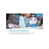 Table fan, 40W, 40cm, 3 speeds, mechanical, noise level: 50-60 dB, Oscillation  80°, Tilting +24° -12°