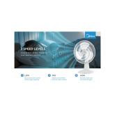 Table fan, 40W, 40cm, 3 speeds, mechanical, noise level: 50-60 dB, Oscillation  80°, Tilting +24° -12°