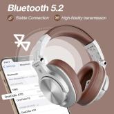 Casca OneOdio wireless, cu fir, tip over ear, utilizare multimedia, DJ, conectare prin Bluetooth 5.2 | Jack 3.5 mm | Jack 6.35 mm, difuzor 40 mm, impedanta 32 Ohm, acumulator 650 mAh, argintiu, 