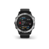 Ceas Smartwatch Garmin Fenix 6 Silver, GPS, Black Stainless steel