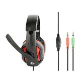 CASTI Gembird, cu fir, utilizare multimedia, microfon pe brat, conectare prin Jack 3.5 mm x 2, negru / rosu, 