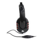 CASTI Gembird, cu fir, utilizare multimedia, microfon pe brat, conectare prin Jack 3.5 mm x 2, negru / rosu, 