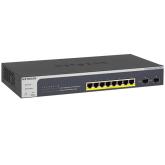 Netgear 8x 10/100/1000 ports Smart Managed Switch with PoE+ 75W, with 2 dedicated Gigabit SFP, Fan-less