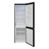 Combina frigorifica Heinner HC-V2681BKE++, clasa energetica: E, capacitate totala: 268L, capacitate frigider: 184L, capacitate congelator: 84L, control mecanic cu termostat ajustabil, lumina LED, 3 rafturi sticla frigider, 3 sertare congelator, compartime