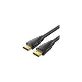 Cablu video Vention, DisplayPort(T) la DisplayPort(T), 1.5m, rezolutie maxima 8K la 60Hz/4K la 120Hz, conectori auriti, cupru/argint, invelis PVC, negru, 