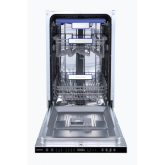 Masina de spalat vase incorporabila Heinner HDW-BIM45710AD+++, 10 seturi, 7 programe, clasa de eficienta energetica D,  display LED,  Auto-door opening, programe: Auto, Rapid , Hygiene, Silentios, Auto-curatare masina, Pahare, Half load (pe ambele cosuri 