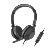HEADSET AXTEL ONE STEREO HD AXH-ONE , Corded, Headset Conectivity USB-A, USB-C /  with STEREO HD . Speakert Size has 40 mm / Passive noise reduction  : STRONG