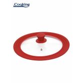 CAPAC STICLA CU MARGINE DIN SILICON AJUSTABILA PE 3 DIMENSIUNI 22/24/26 CM, ROSU, COOKING BY HEINNER