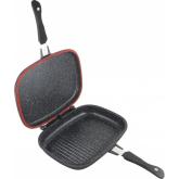 TIGAIE DUBLA DREPTUNGHIULARA TIP GRILL,ALUMINIU,32x24x7.5 CM,DARK LINE INDUCTIE, COOKING  BY HEINNER