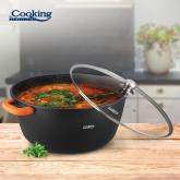 SEMIOALA ALUMINIU+CAPAC 44X19 CM,23L,DARK LINE, COOKING BY HEINNER