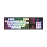 Tastatura wireless Hator Skyfall 100 Pro, interfata 2.4GHz, BT5.3, USB, polling rate 1000Hz, capacitate baterie 8000mAh, switch HATOR Aurum Vanila Silent linear, material tasta OMA, buton de control multimedia, sistem de anulare a zgomotului integrat, alb