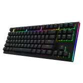 Tastatura mecanica cu fir Hator Gravity X TKL conectivitate USB, polling rate 1000Hz, iluminare RGB cu functia de a customiza fiecare tasta individual, tip switch HATOR Aurum Orange Linear rev.2.0, durata de viata switch 70M de clickuri, material taste AB