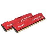 Memorie RAM Kingston HyperX FURY Memory Red, DIMM, DDR3, 8GB (2x4GB), CL10, 1600MHz