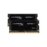 Memorie RAM notebook Kingston HyperX Impact Black, SODIMM, DDR4, 32GB (2x16GB), CL15, 2666MHz