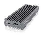 RACK extern Icy Box, pt. SSD, 1 x M.2 SSD la USB 3.1 (Gen2) Type-C, pana la 10Gbit/s, 22x 30/ 42/ 60/ 80, aluminiu, radiator aluminiu + pad silicon, prot. scriere, negru, 