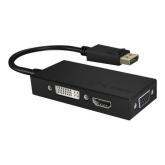 CABLU video Icy Box 3-in1 DP la HDMI, DVI-D, VGA, 4K la 30Hz, negru, 
