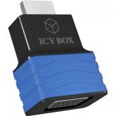 CABLU video Icy Box Dongle HDMI la VGA, Albsatru, plastic, negru, 