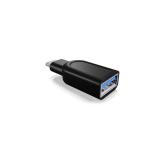 CABLU alimentare si date Icy Box, pt smartphone USB 3.2 Type-C Gen 1 (M) la USB 3.2 Type-A Gen 1 (F), plastic, negru, 