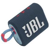 JBL GO 3 - Wireless Bluetooth portable speaker with integrated loop for travel with USB-C - Blue/Pink