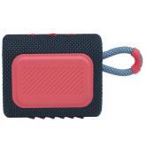 JBL GO 3 - Wireless Bluetooth portable speaker with integrated loop for travel with USB-C - Blue/Pink