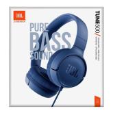 JBL Tune 500, OnEar Universal Headphones 1-button Mic/Remote - Blue (JBLT500BLU)