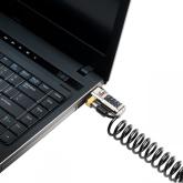 CABLU securitate KENSINGTON pt. notebook slot standard, cifru cu patru discuri, conectare one-click, 1.8m, cablu otel spiralat, 3.5mm, 
