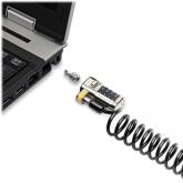 CABLU securitate KENSINGTON pt. notebook slot standard, cifru cu patru discuri, conectare one-click, 1.8m, cablu otel spiralat, 3.5mm, 