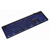 TASTATURA GEMBIRD USB, multimedia 104 taste + 12 taste multimedia, iluminare de fundal 3 culori, 1.45m, black 