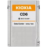 SSD Data Server KIOXIA CD6 7.68TB PCIe Gen4 x4 (64GT/s) NVMe 1.4, BiCS Flash 3D, 2.5x15mm, Read/Write: 6200/4000 MBps, IOPS 1000K/85K, DWPD 1