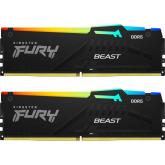Memorie RAM Kingston , DIMM, 32GB (2x16GB) DDR5, CL38, 4800MHz , FURY Beast RGB