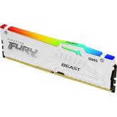Memorie RAM Kingston, DIMM, DDR5, 16GB, 5600MHz, CL36, 1.35V, FURY Beast White, RGB