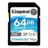 Card de Memorie SD Kingston Canvas GO Plus, 64GB, Class 10
