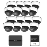 Kit supraveghere video Milesight 16 camere Dome MS-C2973-PD + 1 NVR  MS- N5016-PE