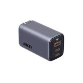 Alimentator retea Aukey, PA-B6U GR, 67W, fast charge, 1 x USB-A, 2 x USB-C, negru, 