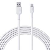 Cablu alimentare si date Aukey, USB Type-C (T) la USB Type-A (T), 1.8m, 480 Mbps, 60W, braided, alb, 