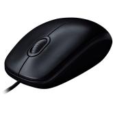 Mouse Logitech B100, optic, interfata USB, rezolutie 800 DPI, 4 butoane, negru
