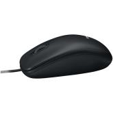 Mouse Logitech B100, optic, interfata USB, rezolutie 800 DPI, 4 butoane, negru